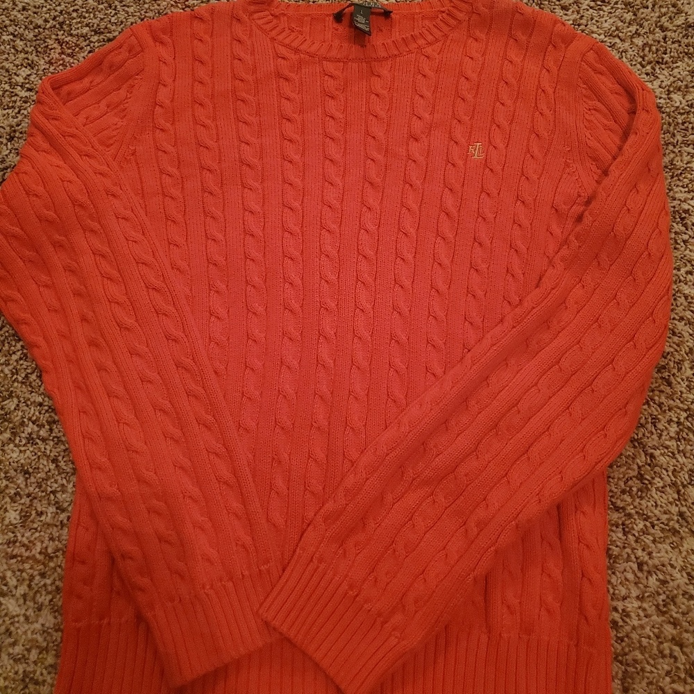 Ralph Lauren sweater orange large nwot